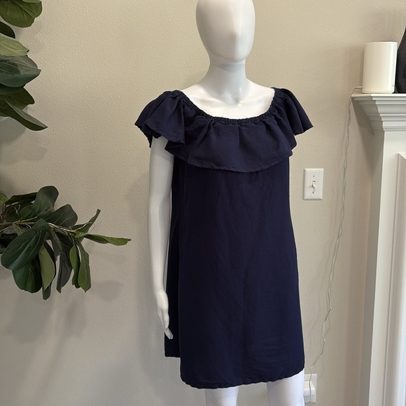 Tommy Bahama Navy Off-Shoulder Mini Dress - Picture 6 of 15